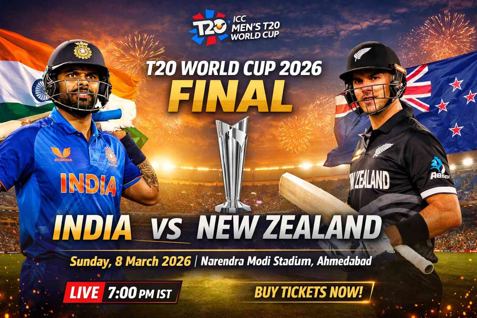 India vs New Zealand T20 Final 2026: Ahmedabad Pitch Report, Stats, Key Player Battles