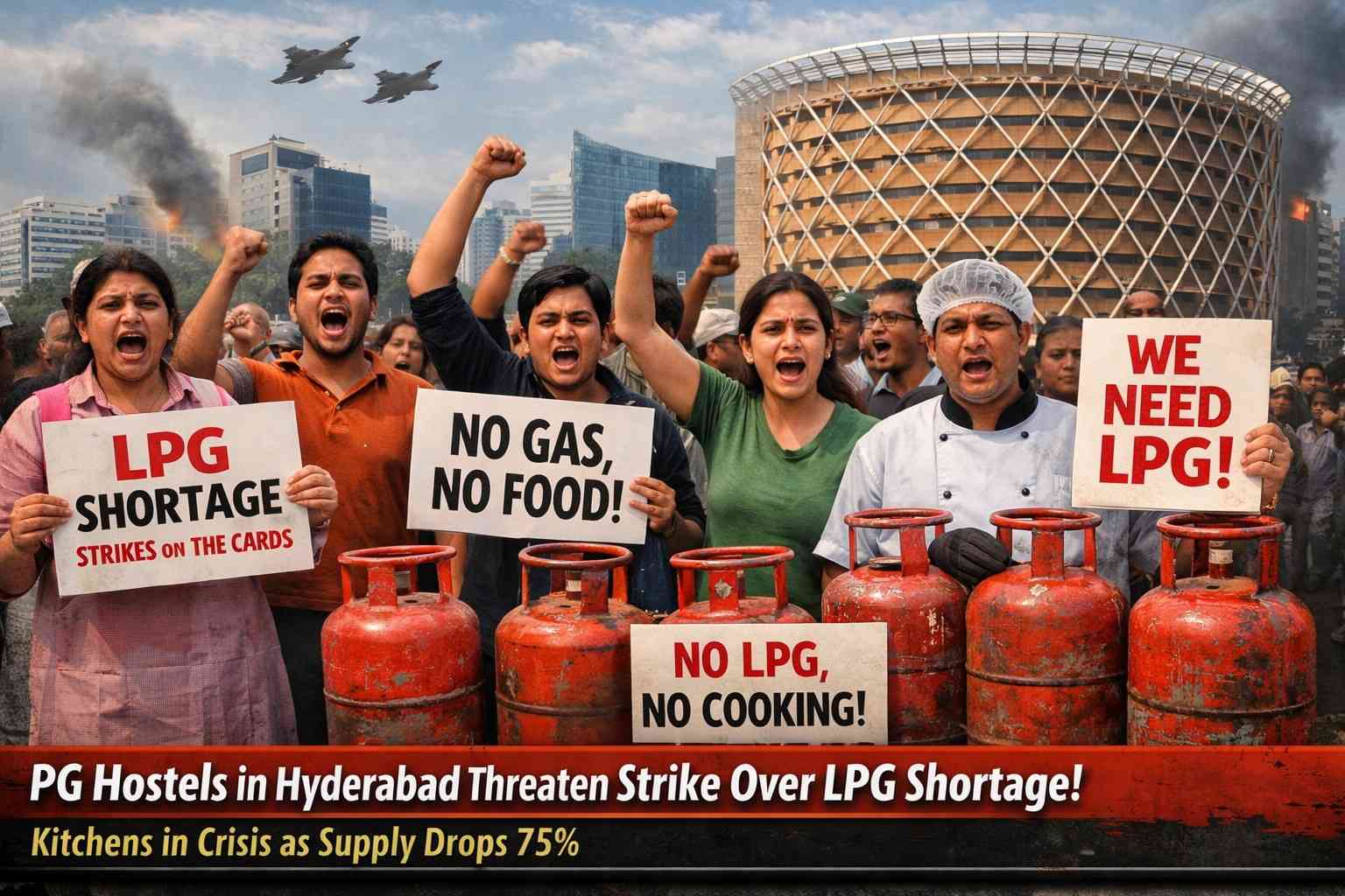 LPG Shortage in Hyderabad: LPG Hostels Threaten to go on Strike due to Cooking Crisis as Supply drops.