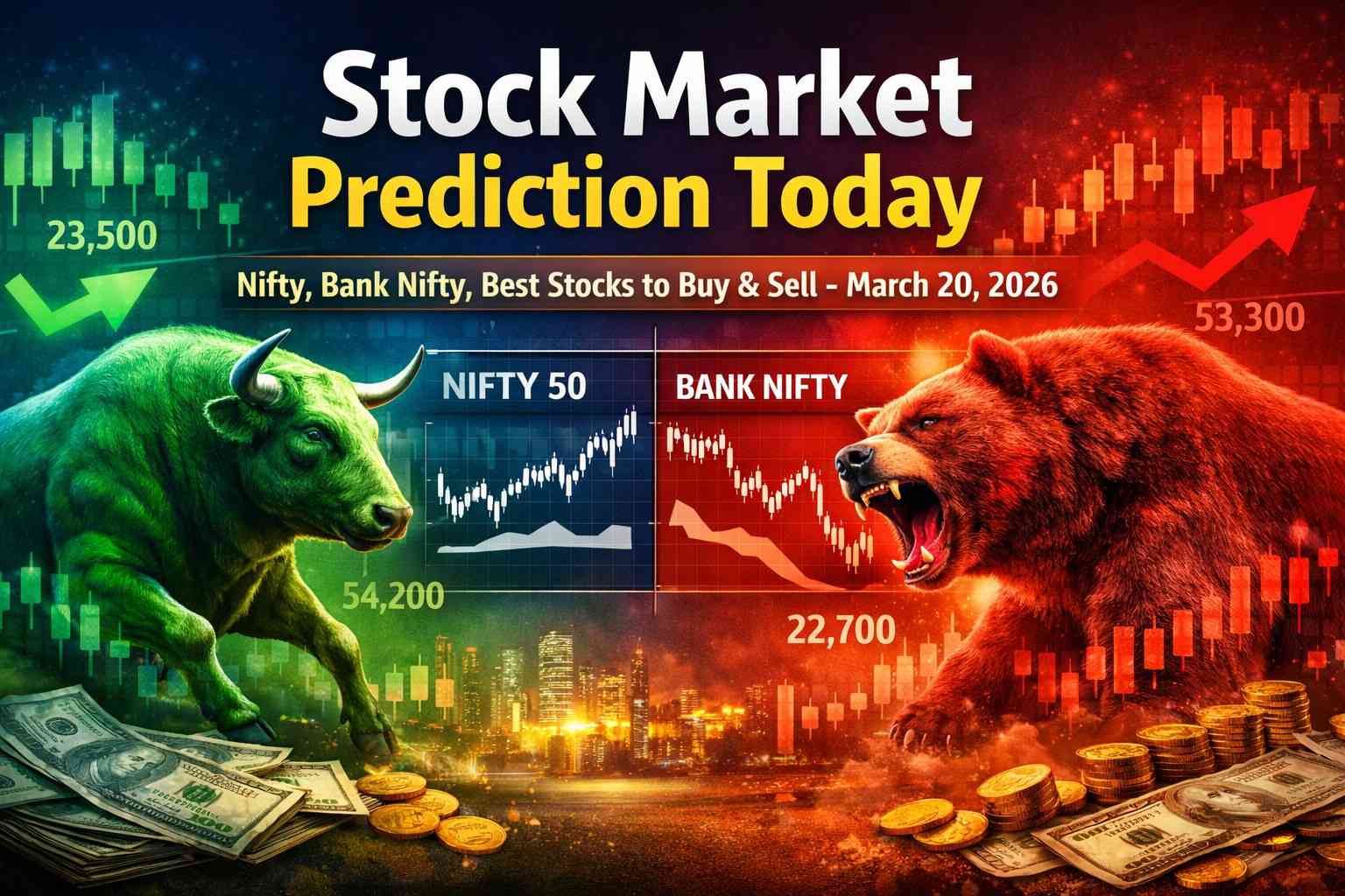 Stock Market Prediction Today (March 20, 2026): Nifty 50, Bank Nifty Levels, Best Stocks to Buy & Sell